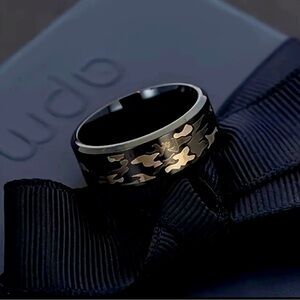 New sz12 mens camo military army hunting style ring camouflage titanium stylish